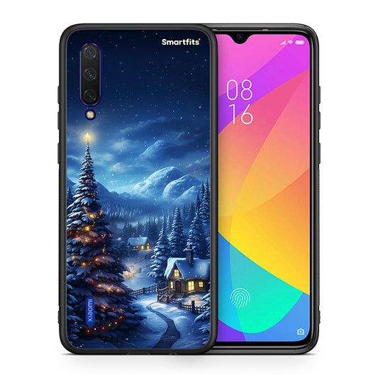 Θήκη Xiaomi Mi 9 Lite Christmas Scenery από τη Smartfits με σχέδιο στο πίσω μέρος και μαύρο περίβλημα | Xiaomi Mi 9 Lite Christmas Scenery case with colorful back and black bezels