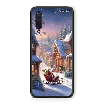 Xiaomi Mi 9 Lite Christmas Snow θήκη από τη Smartfits με σχέδιο στο πίσω μέρος και μαύρο περίβλημα | Smartphone case with colorful back and black bezels by Smartfits