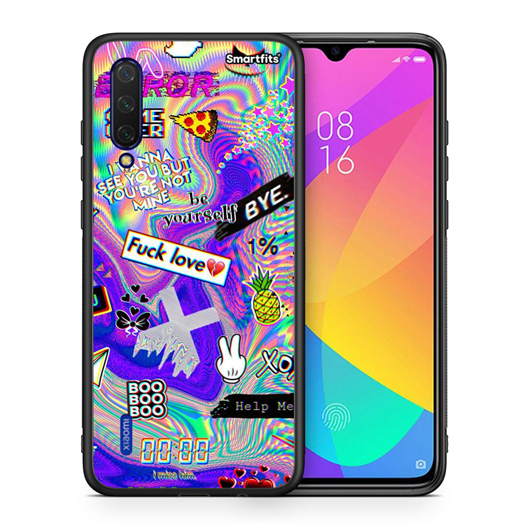 Θήκη Xiaomi Mi 9 Lite Game Over από τη Smartfits με σχέδιο στο πίσω μέρος και μαύρο περίβλημα | Xiaomi Mi 9 Lite Game Over case with colorful back and black bezels