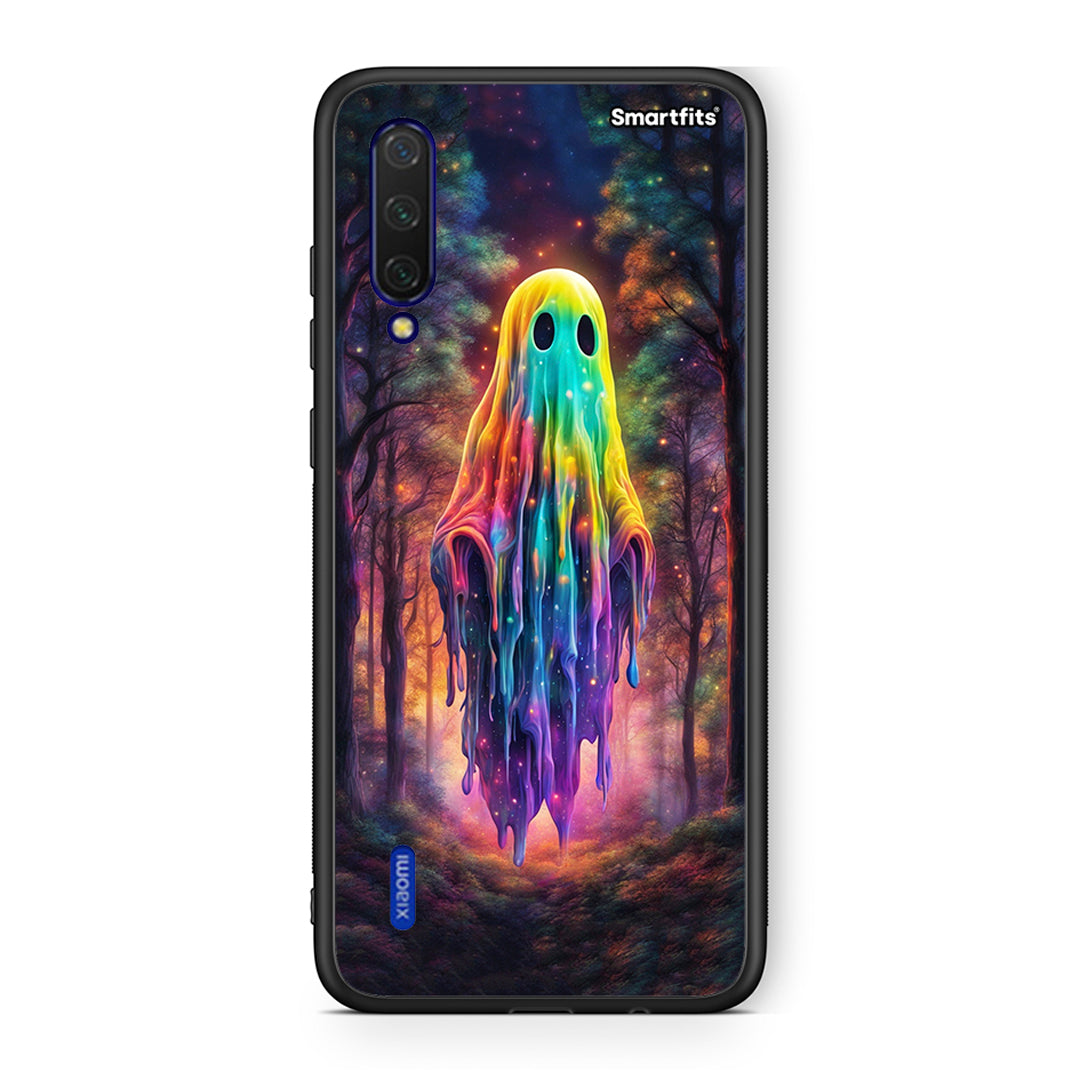 Xiaomi Mi 9 Lite Halloween Ghost θήκη από τη Smartfits με σχέδιο στο πίσω μέρος και μαύρο περίβλημα | Smartphone case with colorful back and black bezels by Smartfits