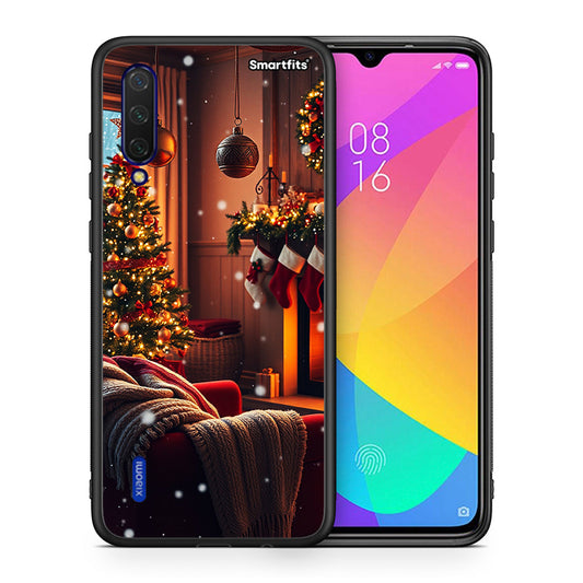 Θήκη Xiaomi Mi 9 Lite Home For Christmas από τη Smartfits με σχέδιο στο πίσω μέρος και μαύρο περίβλημα | Xiaomi Mi 9 Lite Home For Christmas case with colorful back and black bezels