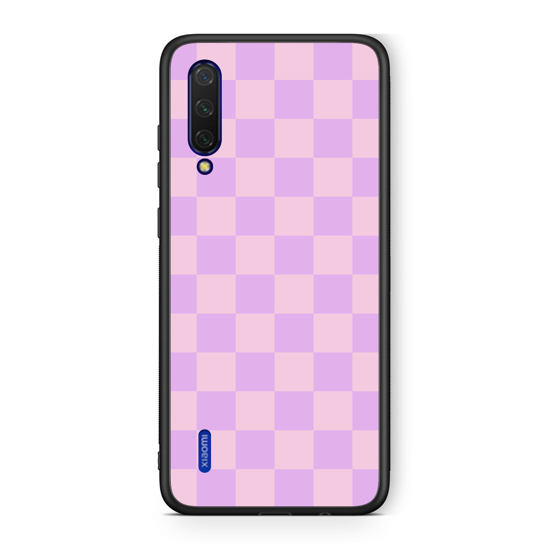 Θήκη Xiaomi Mi 9 Lite Lavender and Pink Checkerboard από τη Smartfits με σχέδιο στο πίσω μέρος και μαύρο περίβλημα | Xiaomi Mi 9 Lite Lavender and Pink Checkerboard case with colorful back and black bezels
