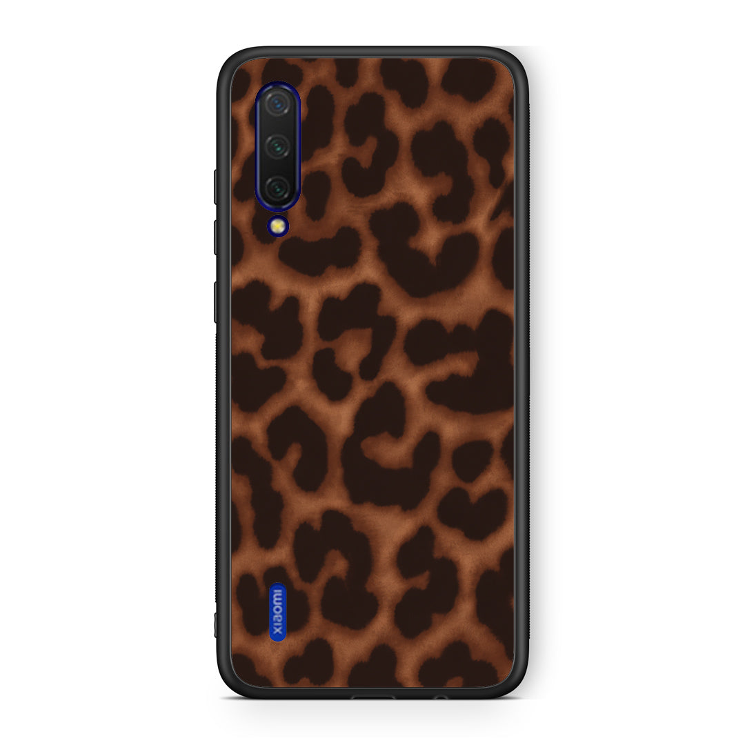 Θήκη Xiaomi Mi 9 Lite Leopard Print Dark Brown από τη Smartfits με σχέδιο στο πίσω μέρος και μαύρο περίβλημα | Xiaomi Mi 9 Lite Leopard Print Dark Brown case with colorful back and black bezels