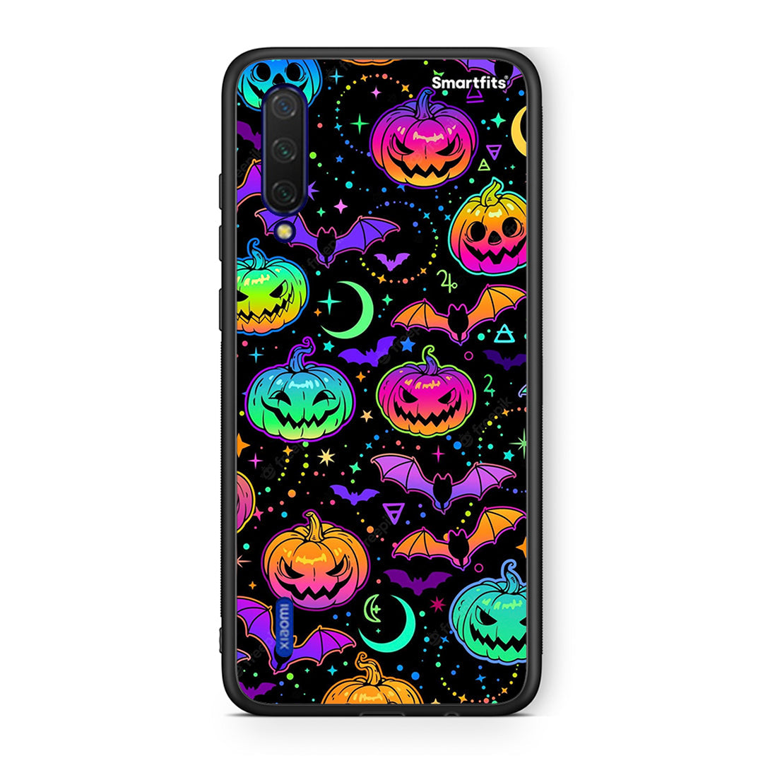 Xiaomi Mi 9 Lite Neon Halloween θήκη από τη Smartfits με σχέδιο στο πίσω μέρος και μαύρο περίβλημα | Smartphone case with colorful back and black bezels by Smartfits