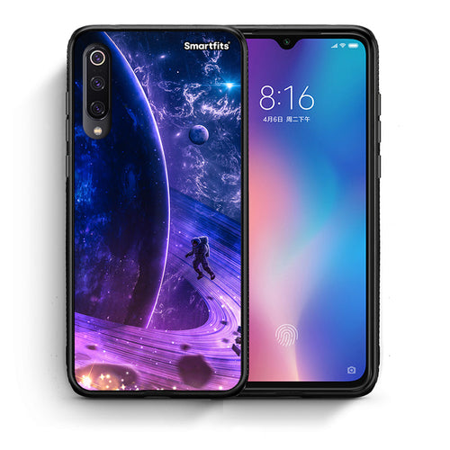 Θήκη Xiaomi Mi 9 Lost Astronaut από τη Smartfits με σχέδιο στο πίσω μέρος και μαύρο περίβλημα | Xiaomi Mi 9 Lost Astronaut case with colorful back and black bezels