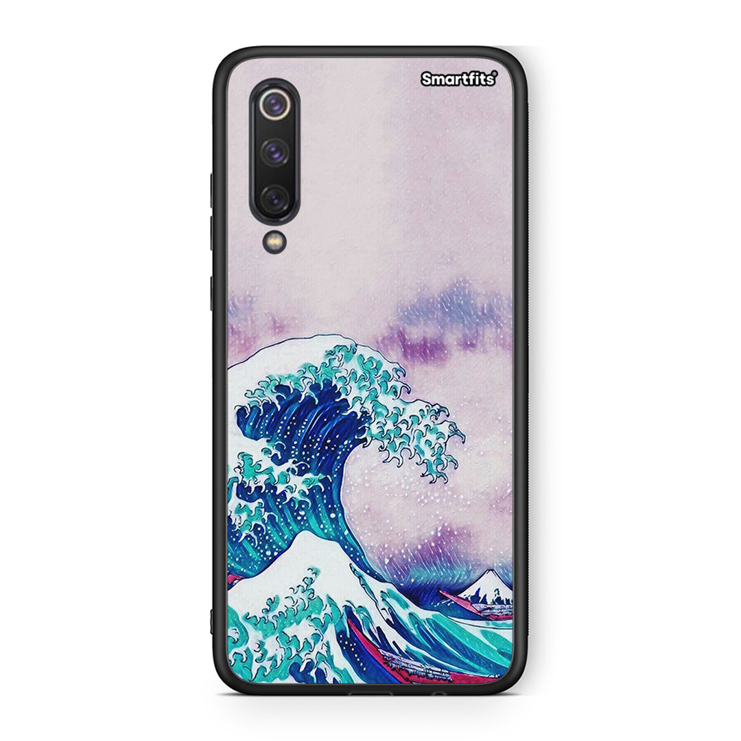 Xiaomi Mi 9 SE Blue Waves θήκη από τη Smartfits με σχέδιο στο πίσω μέρος και μαύρο περίβλημα | Smartphone case with colorful back and black bezels by Smartfits