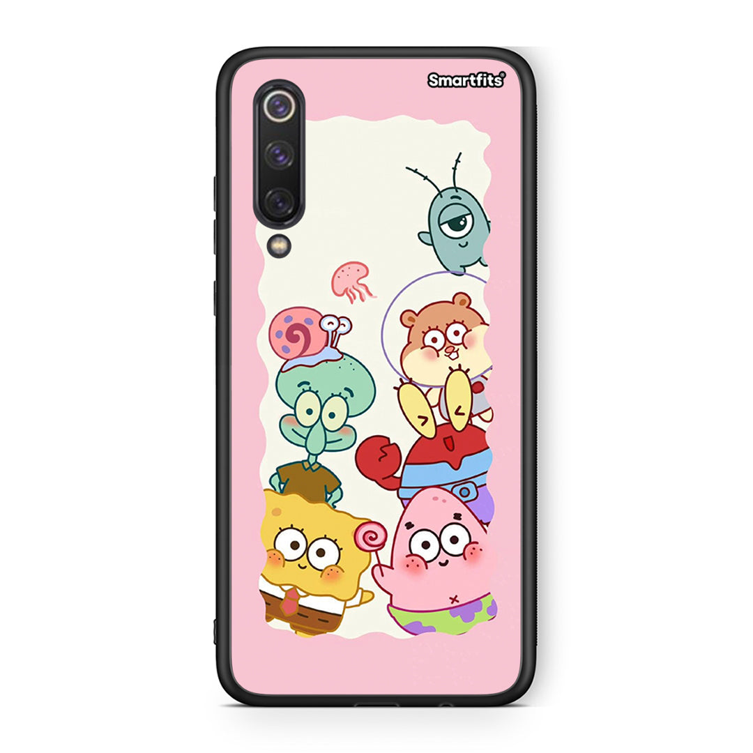 Xiaomi Mi 9 SE Cute Companion θήκη από τη Smartfits με σχέδιο στο πίσω μέρος και μαύρο περίβλημα | Smartphone case with colorful back and black bezels by Smartfits