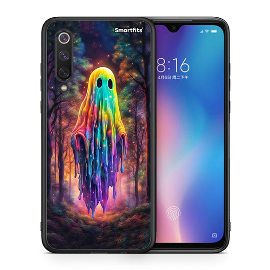Θήκη Xiaomi Mi 9 SE Halloween Ghost από τη Smartfits με σχέδιο στο πίσω μέρος και μαύρο περίβλημα | Xiaomi Mi 9 SE Halloween Ghost case with colorful back and black bezels