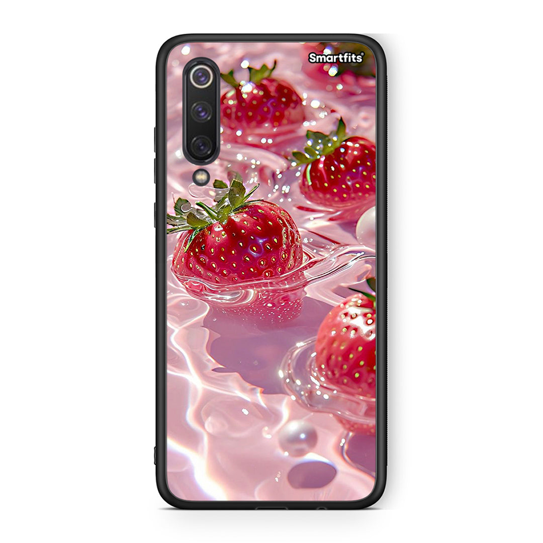 Xiaomi Mi 9 SE Juicy Strawberries θήκη από τη Smartfits με σχέδιο στο πίσω μέρος και μαύρο περίβλημα | Smartphone case with colorful back and black bezels by Smartfits