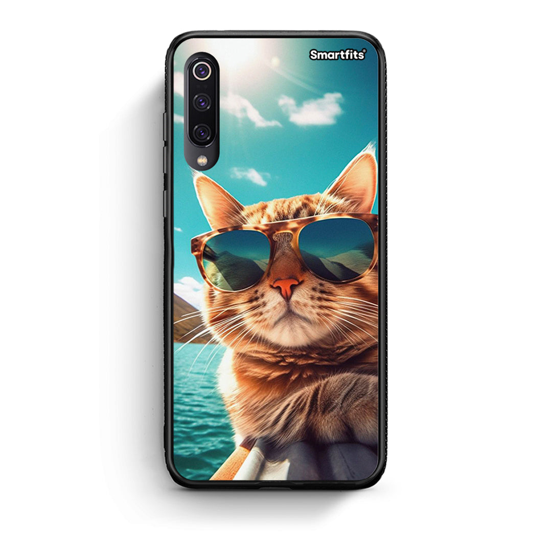 Xiaomi Mi 9 Summer Cat θήκη από τη Smartfits με σχέδιο στο πίσω μέρος και μαύρο περίβλημα | Smartphone case with colorful back and black bezels by Smartfits