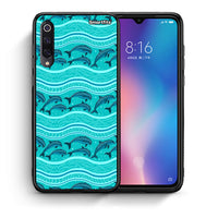 Thumbnail for Θήκη Xiaomi Mi 9 Swimming Dolphins από τη Smartfits με σχέδιο στο πίσω μέρος και μαύρο περίβλημα | Xiaomi Mi 9 Swimming Dolphins case with colorful back and black bezels