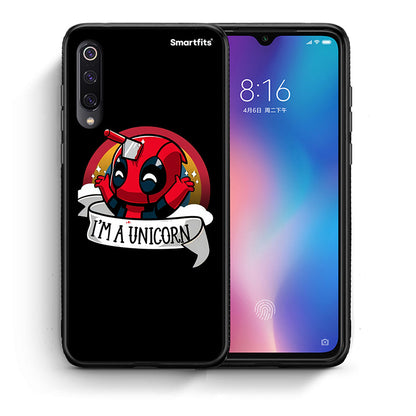 Θήκη Xiaomi Mi 9 Unicorn Deadpool από τη Smartfits με σχέδιο στο πίσω μέρος και μαύρο περίβλημα | Xiaomi Mi 9 Unicorn Deadpool case with colorful back and black bezels