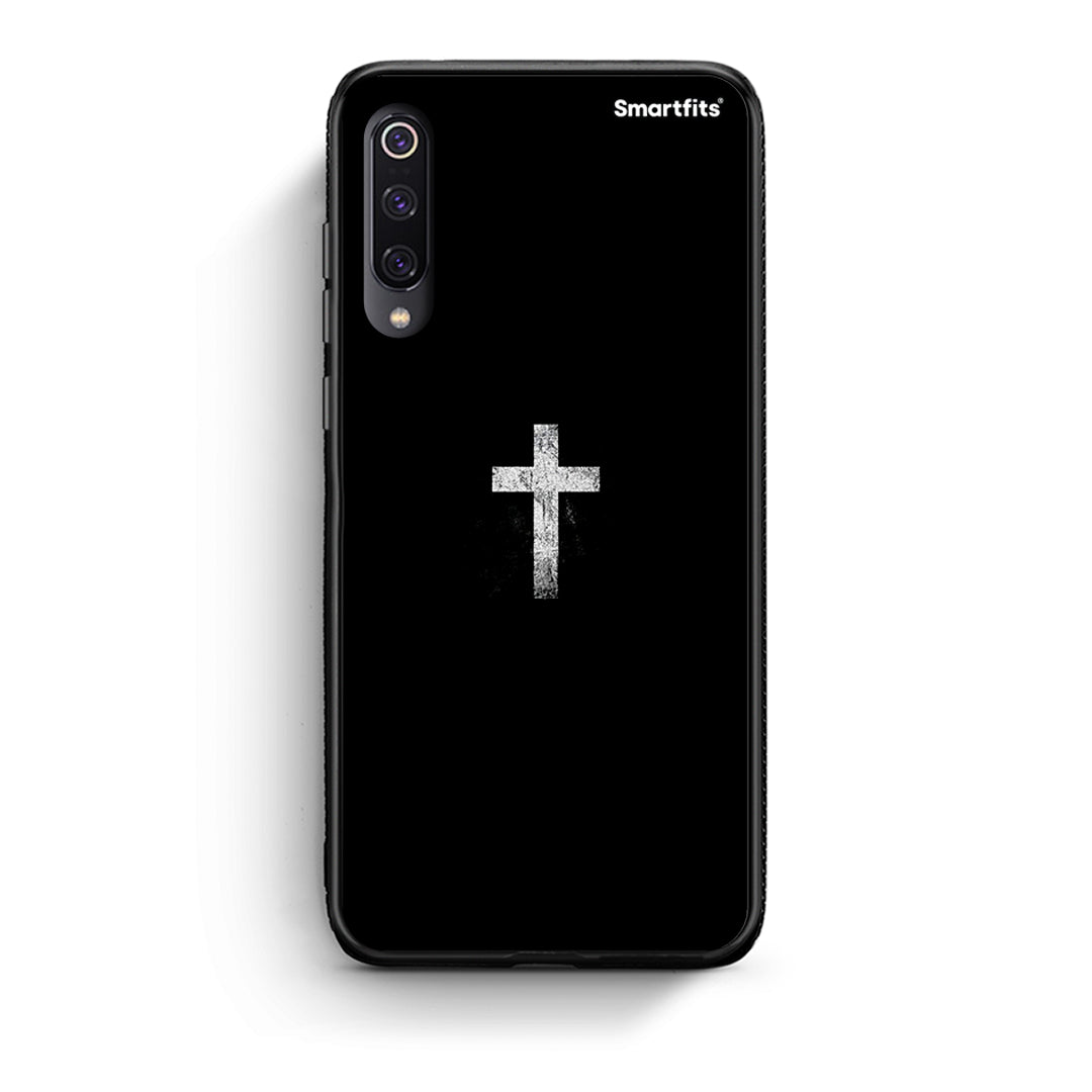 Xiaomi Mi 9 White Cross θήκη από τη Smartfits με σχέδιο στο πίσω μέρος και μαύρο περίβλημα | Smartphone case with colorful back and black bezels by Smartfits