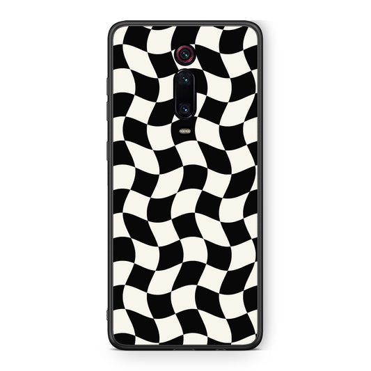 Θήκη Xiaomi Redmi K20 / K20 Pro Black and Cream Wavy Checkerboard από τη Smartfits με σχέδιο στο πίσω μέρος και μαύρο περίβλημα | Xiaomi Redmi K20 / K20 Pro Black and Cream Wavy Checkerboard case with colorful back and black bezels