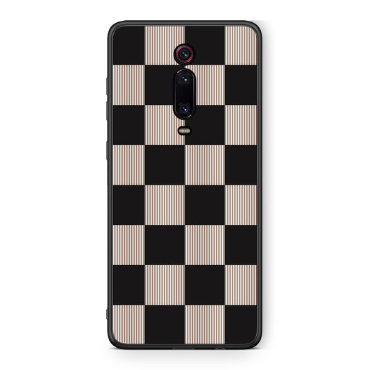 Θήκη Xiaomi Redmi K20 / K20 Pro Black and Taupe Striped Checks από τη Smartfits με σχέδιο στο πίσω μέρος και μαύρο περίβλημα | Xiaomi Redmi K20 / K20 Pro Black and Taupe Striped Checks case with colorful back and black bezels