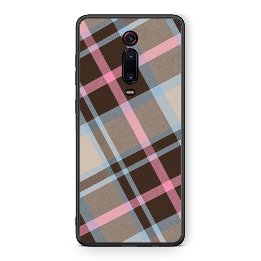 Θήκη Xiaomi Redmi K20 / K20 Pro Brown Pink and Blue Diagonal Plaid από τη Smartfits με σχέδιο στο πίσω μέρος και μαύρο περίβλημα | Xiaomi Redmi K20 / K20 Pro Brown Pink and Blue Diagonal Plaid case with colorful back and black bezels