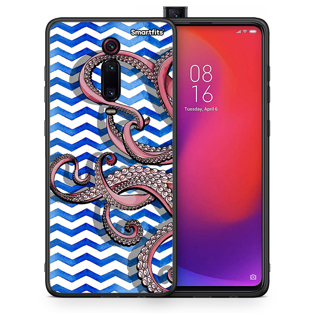 Θήκη Xiaomi Mi 9T Chevron Devilfish από τη Smartfits με σχέδιο στο πίσω μέρος και μαύρο περίβλημα | Xiaomi Mi 9T Chevron Devilfish case with colorful back and black bezels