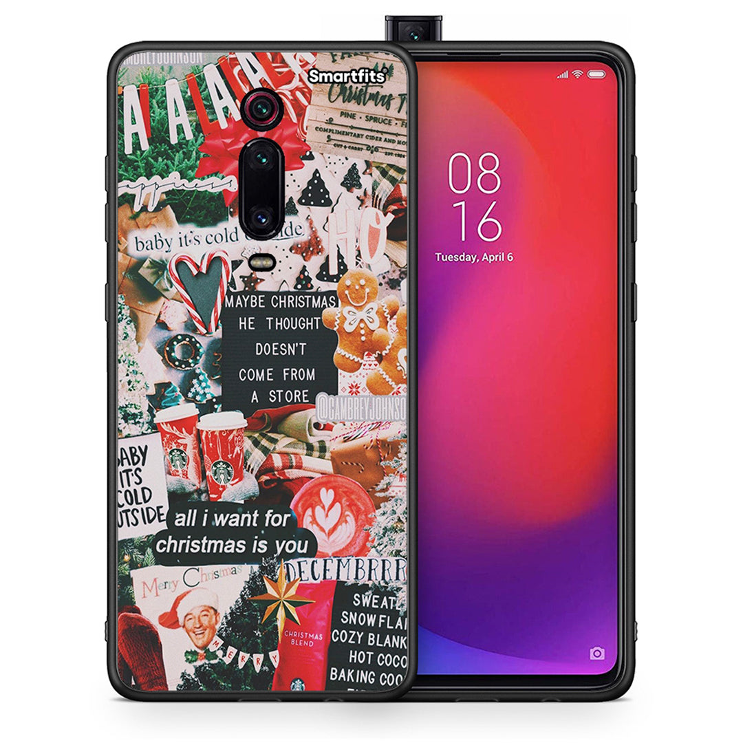 Θήκη Xiaomi Redmi K20/K20 Pro Christmas Happiness από τη Smartfits με σχέδιο στο πίσω μέρος και μαύρο περίβλημα | Xiaomi Redmi K20/K20 Pro Christmas Happiness case with colorful back and black bezels