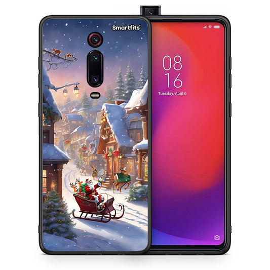 Θήκη Xiaomi Mi 9T Christmas Snow από τη Smartfits με σχέδιο στο πίσω μέρος και μαύρο περίβλημα | Xiaomi Mi 9T Christmas Snow case with colorful back and black bezels