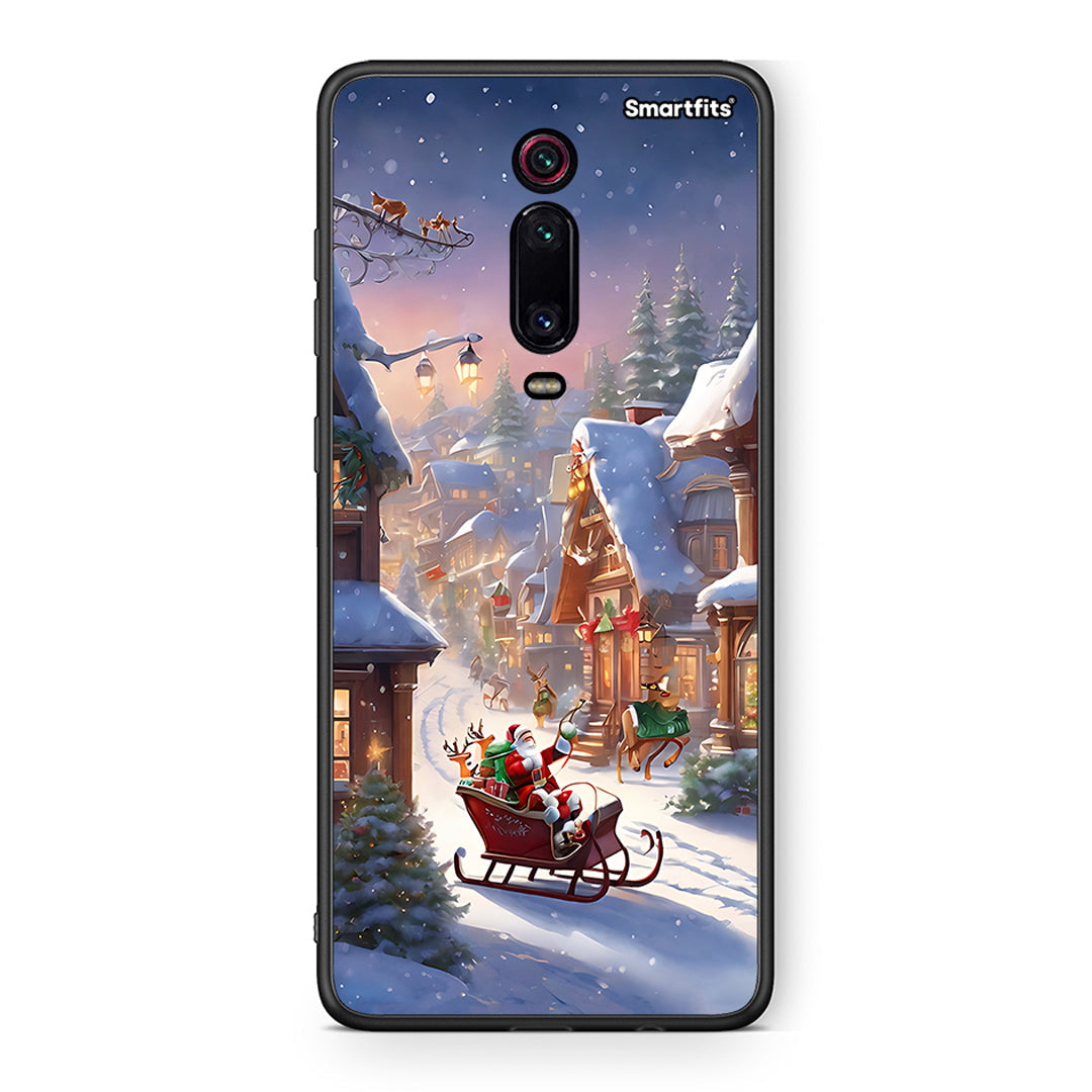 Xiaomi Mi 9T Christmas Snow θήκη από τη Smartfits με σχέδιο στο πίσω μέρος και μαύρο περίβλημα | Smartphone case with colorful back and black bezels by Smartfits