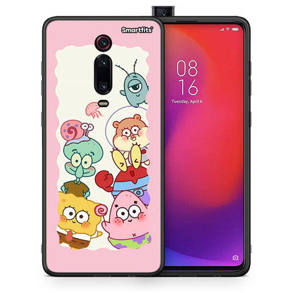 Θήκη Xiaomi Mi 9T Cute Companion από τη Smartfits με σχέδιο στο πίσω μέρος και μαύρο περίβλημα | Xiaomi Mi 9T Cute Companion case with colorful back and black bezels