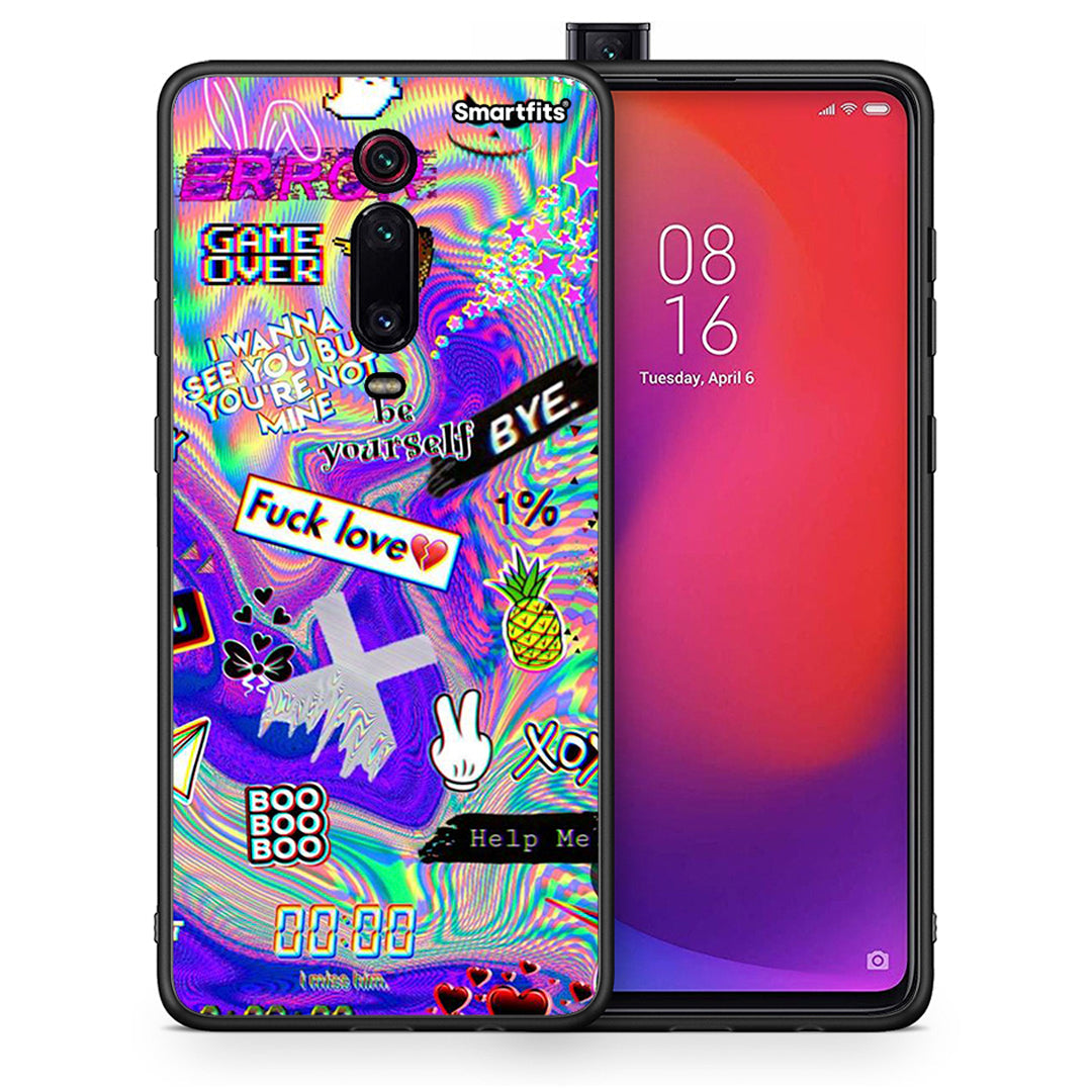 Θήκη Xiaomi Redmi K20/K20 Pro Game Over από τη Smartfits με σχέδιο στο πίσω μέρος και μαύρο περίβλημα | Xiaomi Redmi K20/K20 Pro Game Over case with colorful back and black bezels