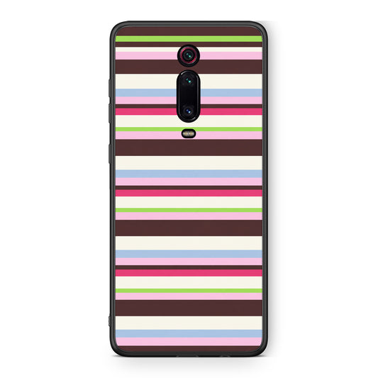 Θήκη Xiaomi Redmi K20 / K20 Pro Multicolour Horizontal Stripes από τη Smartfits με σχέδιο στο πίσω μέρος και μαύρο περίβλημα | Xiaomi Redmi K20 / K20 Pro Multicolour Horizontal Stripes case with colorful back and black bezels