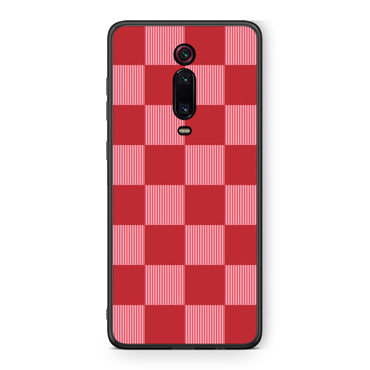 Θήκη Xiaomi Redmi K20 / K20 Pro Red and Pink Striped Checks από τη Smartfits με σχέδιο στο πίσω μέρος και μαύρο περίβλημα | Xiaomi Redmi K20 / K20 Pro Red and Pink Striped Checks case with colorful back and black bezels