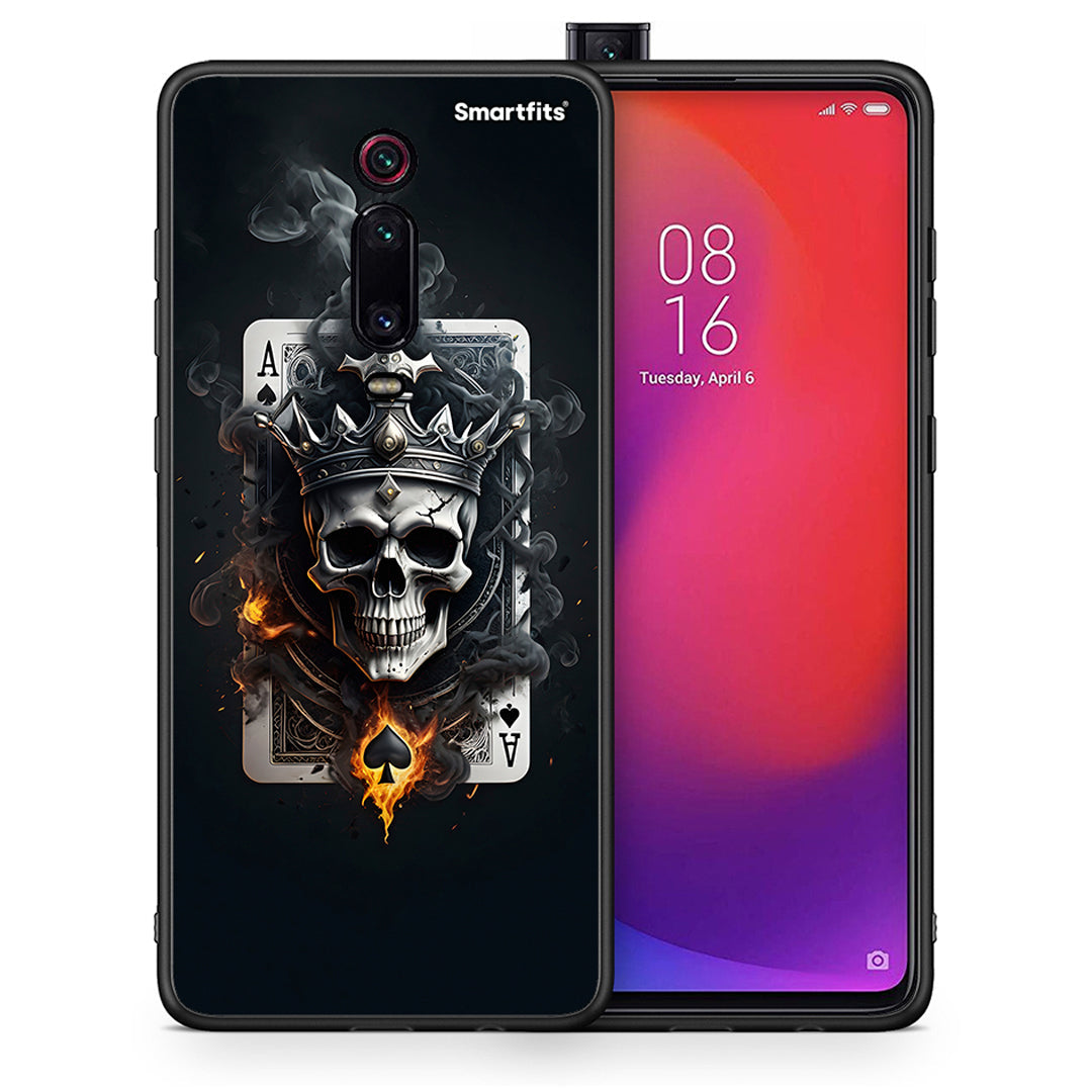Θήκη Xiaomi Mi 9T Skull King Ace από τη Smartfits με σχέδιο στο πίσω μέρος και μαύρο περίβλημα | Xiaomi Mi 9T Skull King Ace case with colorful back and black bezels