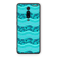 Thumbnail for Xiaomi Mi 9T Swimming Dolphins θήκη από τη Smartfits με σχέδιο στο πίσω μέρος και μαύρο περίβλημα | Smartphone case with colorful back and black bezels by Smartfits