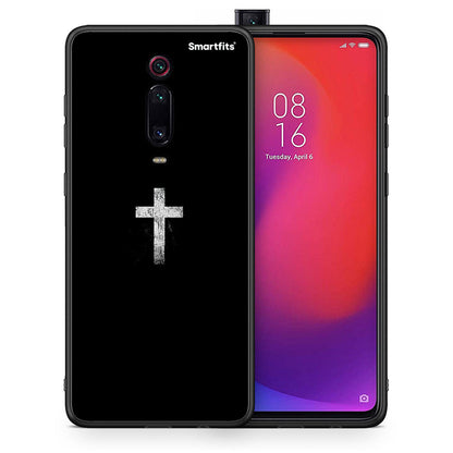 Θήκη Xiaomi Mi 9T White Cross από τη Smartfits με σχέδιο στο πίσω μέρος και μαύρο περίβλημα | Xiaomi Mi 9T White Cross case with colorful back and black bezels