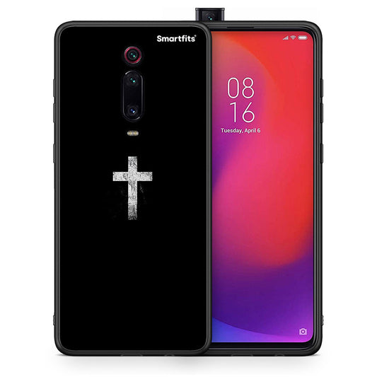 Θήκη Xiaomi Mi 9T White Cross από τη Smartfits με σχέδιο στο πίσω μέρος και μαύρο περίβλημα | Xiaomi Mi 9T White Cross case with colorful back and black bezels