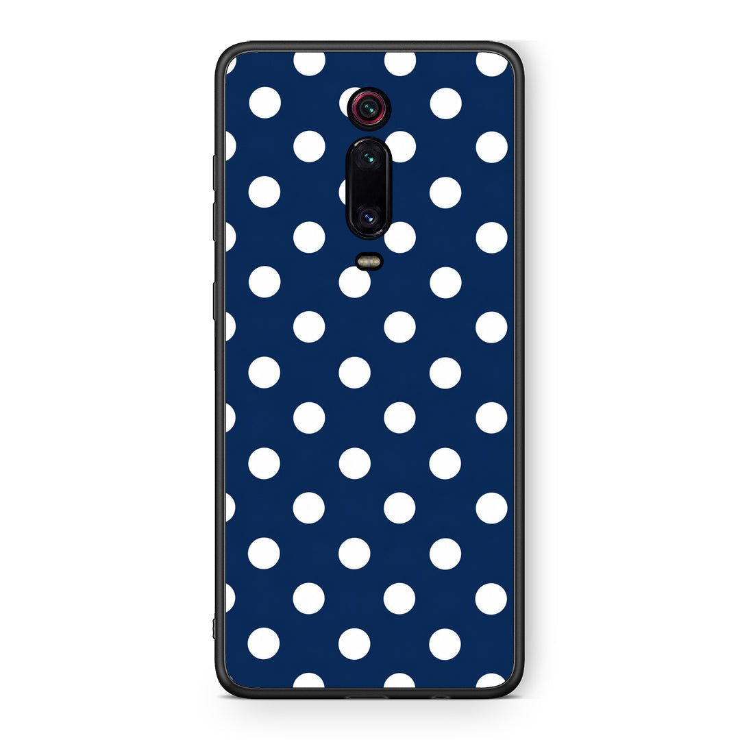 Θήκη Xiaomi Redmi K20 / K20 Pro White Large Polka Dots on Navy από τη Smartfits με σχέδιο στο πίσω μέρος και μαύρο περίβλημα | Xiaomi Redmi K20 / K20 Pro White Large Polka Dots on Navy case with colorful back and black bezels