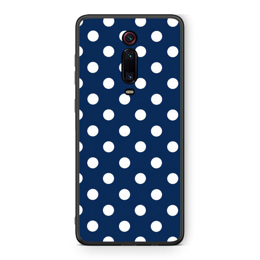 Θήκη Xiaomi Redmi K20 / K20 Pro White Large Polka Dots on Navy από τη Smartfits με σχέδιο στο πίσω μέρος και μαύρο περίβλημα | Xiaomi Redmi K20 / K20 Pro White Large Polka Dots on Navy case with colorful back and black bezels