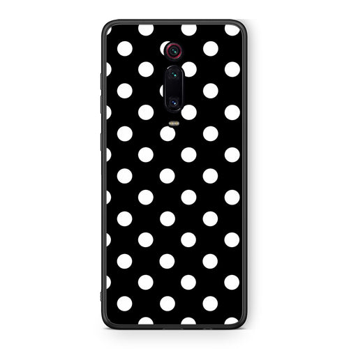 Θήκη Xiaomi Redmi K20 / K20 Pro White Polka Dots on Black από τη Smartfits με σχέδιο στο πίσω μέρος και μαύρο περίβλημα | Xiaomi Redmi K20 / K20 Pro White Polka Dots on Black case with colorful back and black bezels