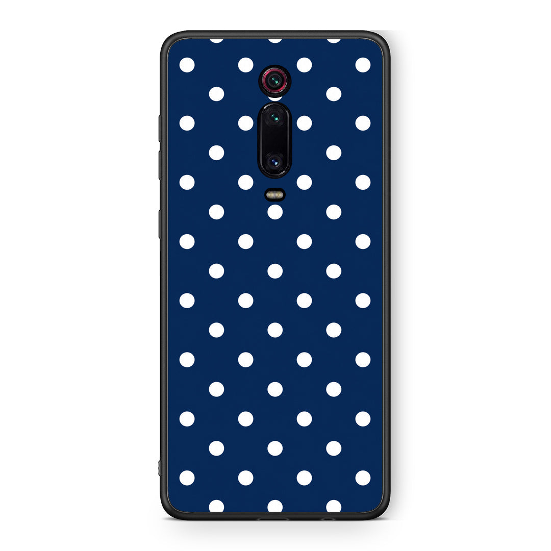Θήκη Xiaomi Redmi K20 / K20 Pro White Small Polka Dots on Navy από τη Smartfits με σχέδιο στο πίσω μέρος και μαύρο περίβλημα | Xiaomi Redmi K20 / K20 Pro White Small Polka Dots on Navy case with colorful back and black bezels