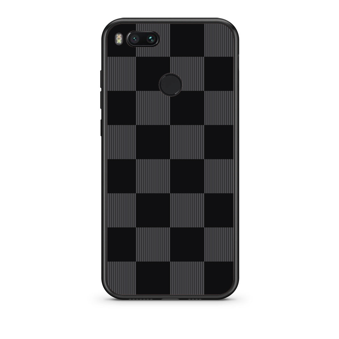 Θήκη Xiaomi Mi A1 Black and Charcoal Striped Checks από τη Smartfits με σχέδιο στο πίσω μέρος και μαύρο περίβλημα | Xiaomi Mi A1 Black and Charcoal Striped Checks case with colorful back and black bezels