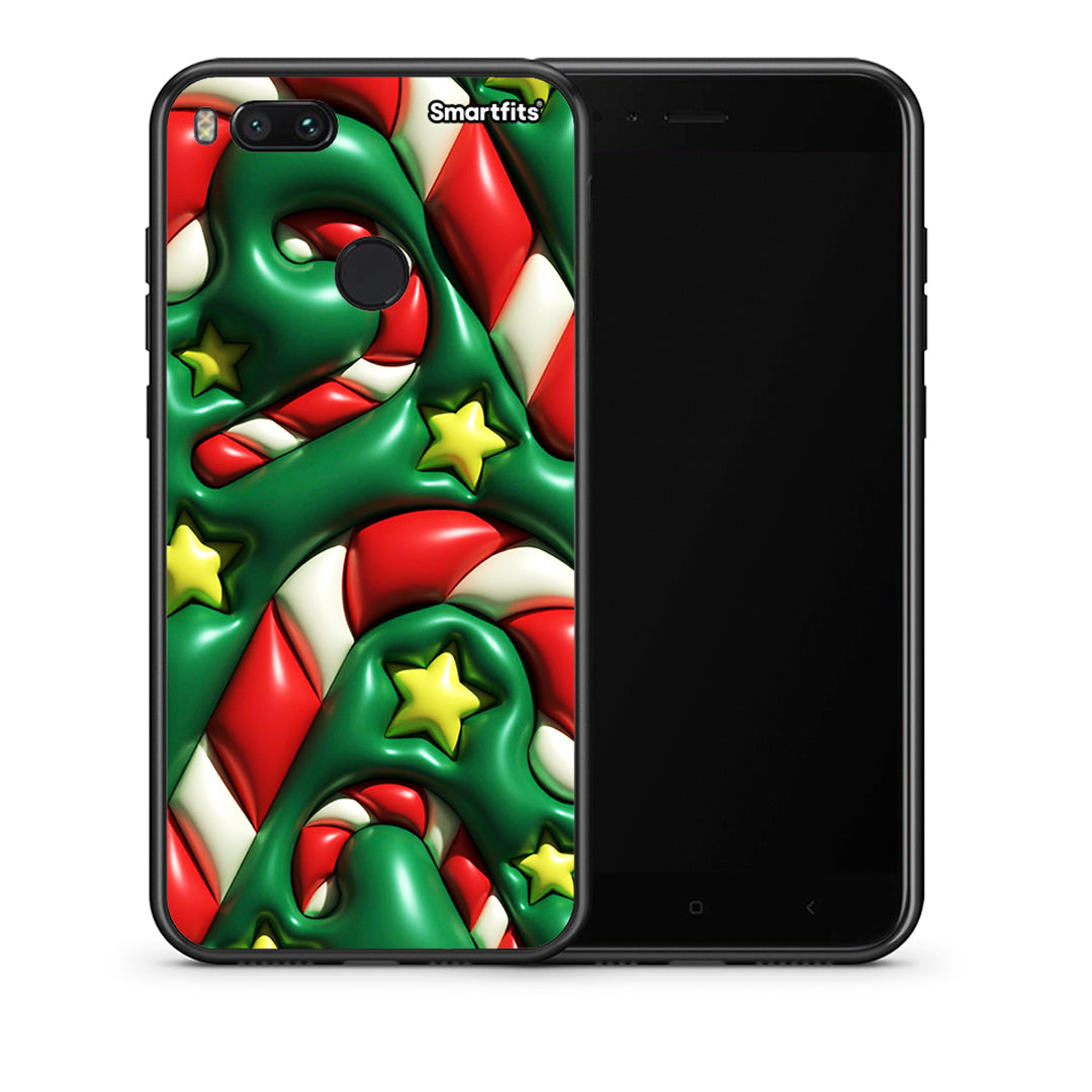 Θήκη Xiaomi Mi A1 Christmas Bubbles από τη Smartfits με σχέδιο στο πίσω μέρος και μαύρο περίβλημα | Xiaomi Mi A1 Christmas Bubbles case with colorful back and black bezels