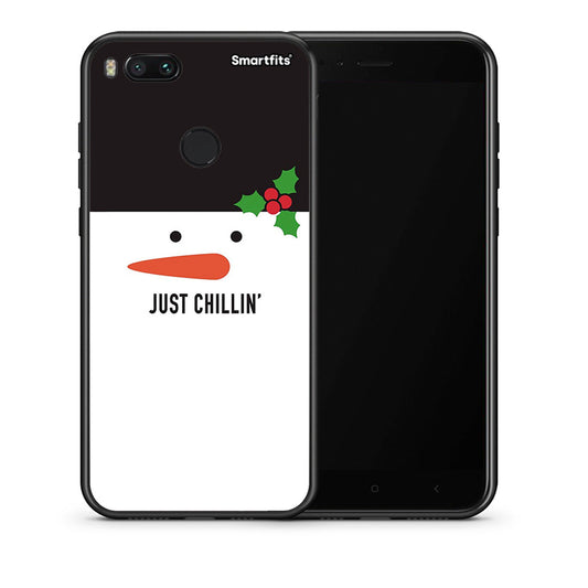 Θήκη Xiaomi Mi A1 Christmas Chillin από τη Smartfits με σχέδιο στο πίσω μέρος και μαύρο περίβλημα | Xiaomi Mi A1 Christmas Chillin case with colorful back and black bezels