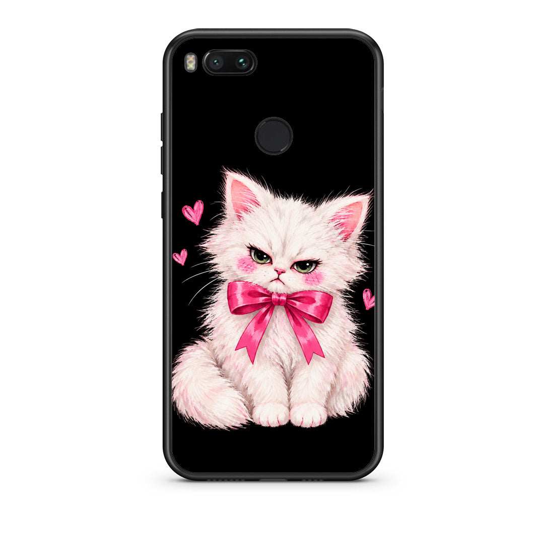 Θήκη Xiaomi Mi A1 Grumpy Party Kitten on Black από τη Smartfits με σχέδιο στο πίσω μέρος και μαύρο περίβλημα | Xiaomi Mi A1 Grumpy Party Kitten on Black case with colorful back and black bezels