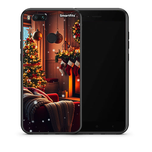 Θήκη Xiaomi Mi A1 Home For Christmas από τη Smartfits με σχέδιο στο πίσω μέρος και μαύρο περίβλημα | Xiaomi Mi A1 Home For Christmas case with colorful back and black bezels