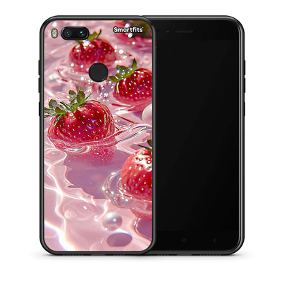 Θήκη Xiaomi Mi A1 Juicy Strawberries από τη Smartfits με σχέδιο στο πίσω μέρος και μαύρο περίβλημα | Xiaomi Mi A1 Juicy Strawberries case with colorful back and black bezels