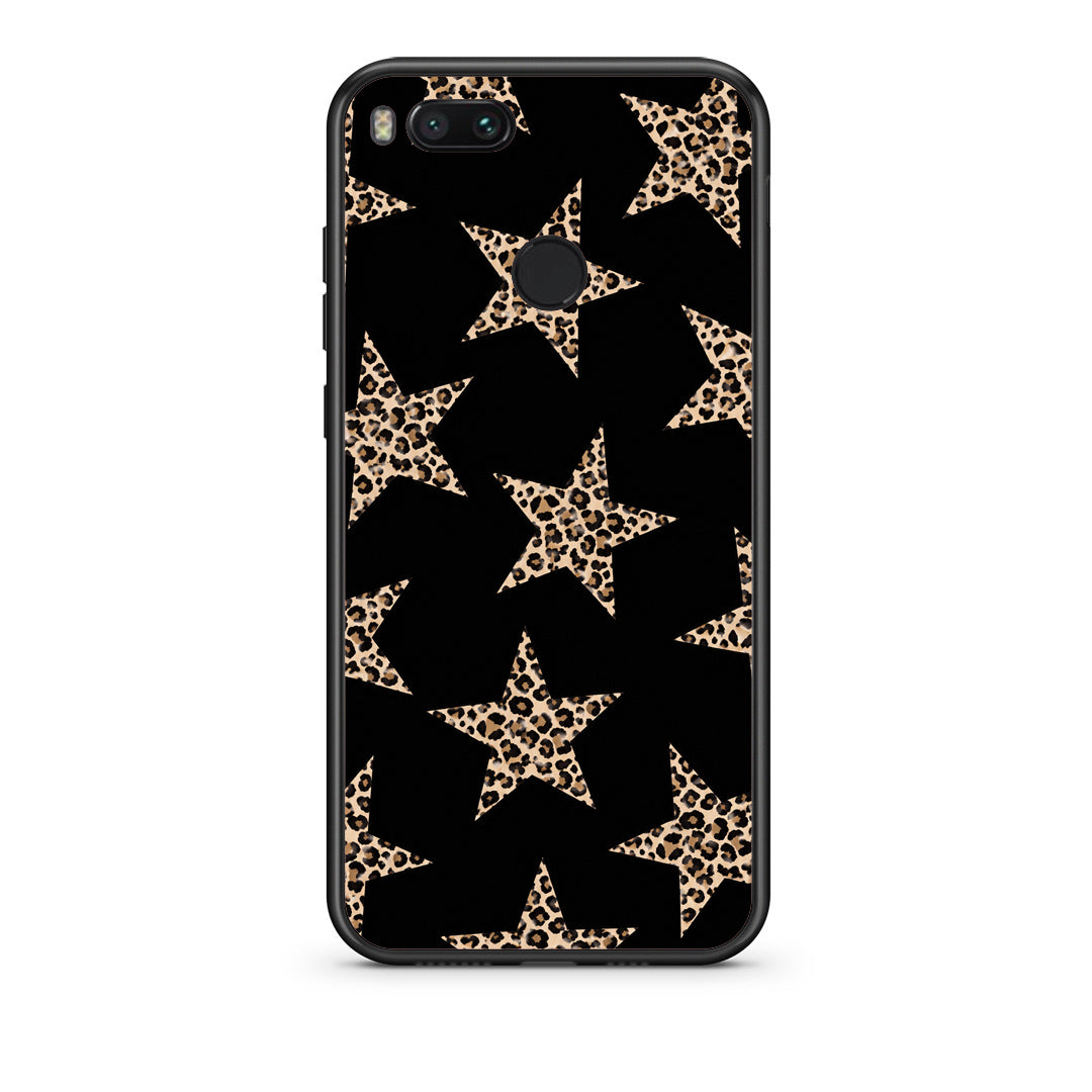 Θήκη Xiaomi Mi A1 Leopard Stars on Black από τη Smartfits με σχέδιο στο πίσω μέρος και μαύρο περίβλημα | Xiaomi Mi A1 Leopard Stars on Black case with colorful back and black bezels