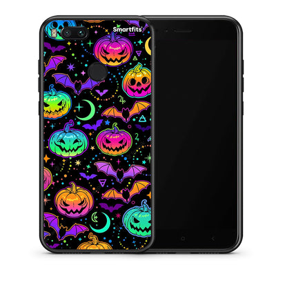 Θήκη Xiaomi Mi A1 Neon Halloween από τη Smartfits με σχέδιο στο πίσω μέρος και μαύρο περίβλημα | Xiaomi Mi A1 Neon Halloween case with colorful back and black bezels