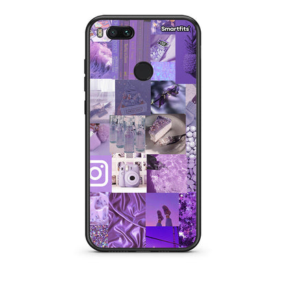 xiaomi mi aPurple Aesthetic Collage θήκη από τη Smartfits με σχέδιο στο πίσω μέρος και μαύρο περίβλημα | Smartphone case with colorful back and black bezels by Smartfits