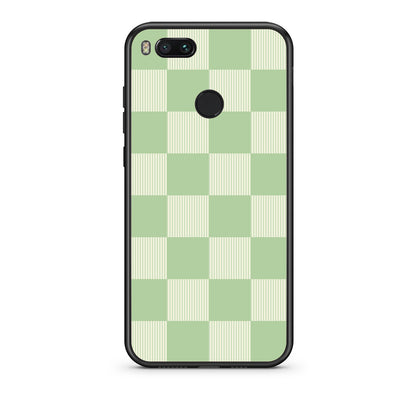 Θήκη Xiaomi Mi A1 Sage and Cream Striped Checks από τη Smartfits με σχέδιο στο πίσω μέρος και μαύρο περίβλημα | Xiaomi Mi A1 Sage and Cream Striped Checks case with colorful back and black bezels