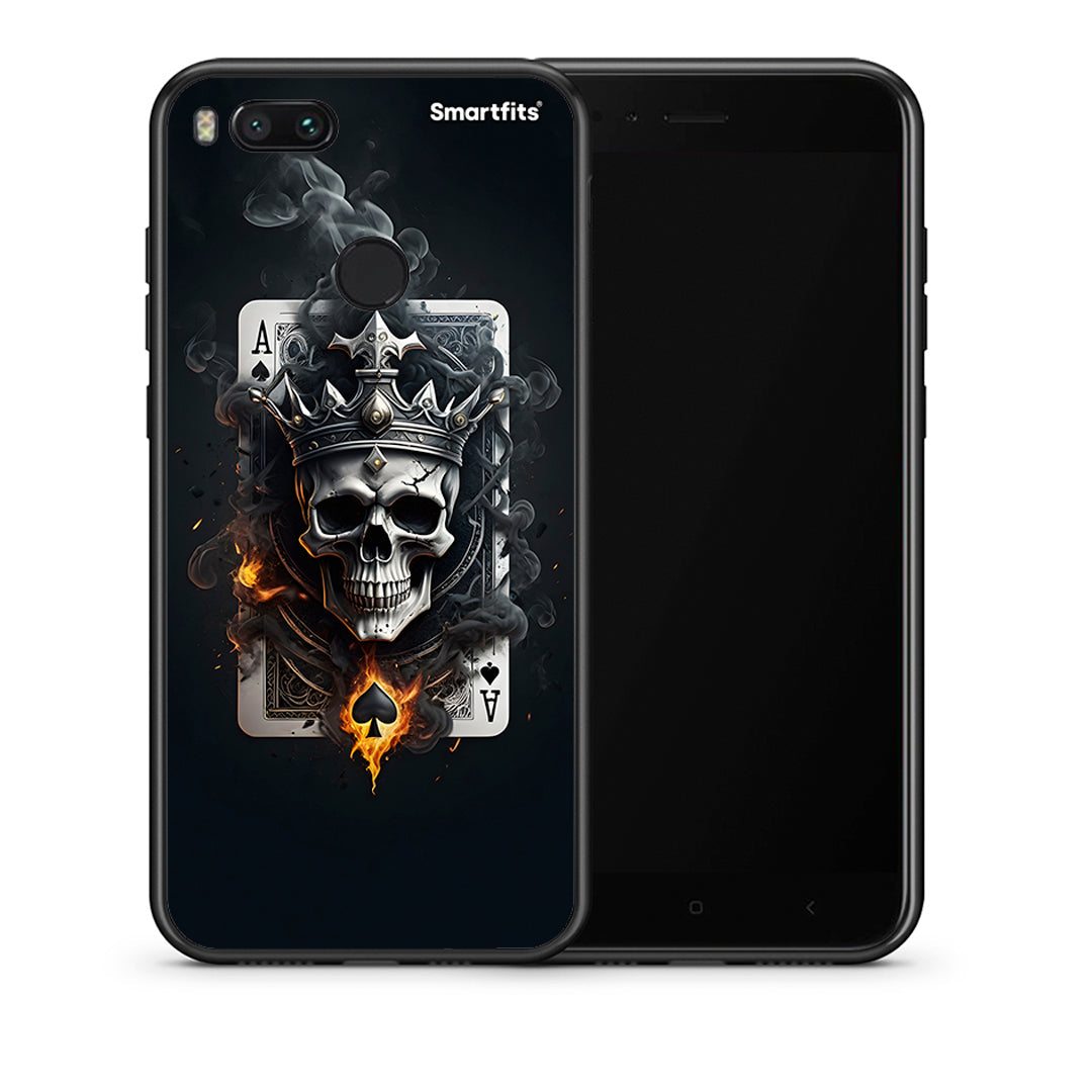 Θήκη Xiaomi Mi A1 Skull King Ace από τη Smartfits με σχέδιο στο πίσω μέρος και μαύρο περίβλημα | Xiaomi Mi A1 Skull King Ace case with colorful back and black bezels