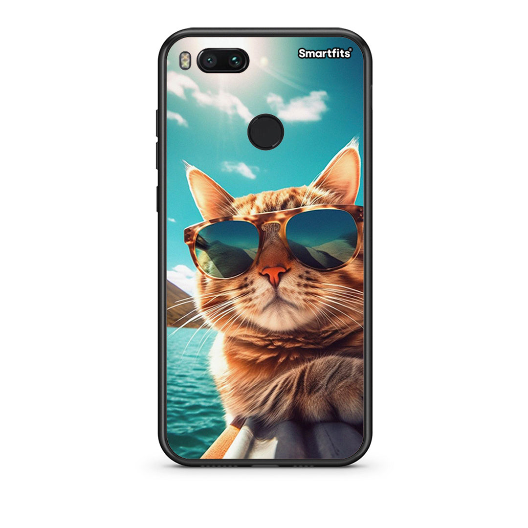 xiaomi mi aSummer Cat θήκη από τη Smartfits με σχέδιο στο πίσω μέρος και μαύρο περίβλημα | Smartphone case with colorful back and black bezels by Smartfits