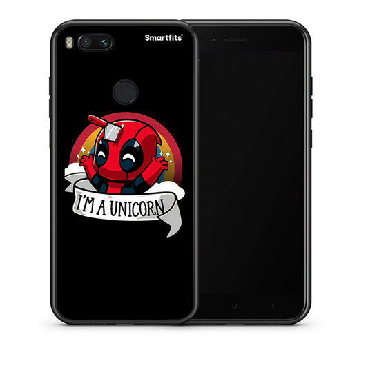 Θήκη Xiaomi Mi A1 Unicorn Deadpool από τη Smartfits με σχέδιο στο πίσω μέρος και μαύρο περίβλημα | Xiaomi Mi A1 Unicorn Deadpool case with colorful back and black bezels