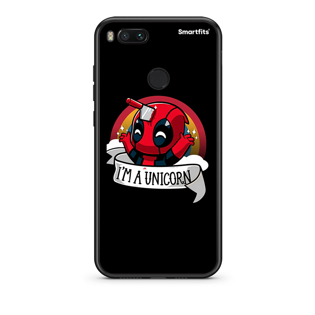 xiaomi mi aUnicorn Deadpool θήκη από τη Smartfits με σχέδιο στο πίσω μέρος και μαύρο περίβλημα | Smartphone case with colorful back and black bezels by Smartfits